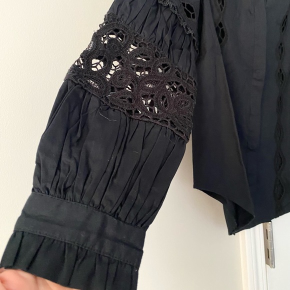 Anthropologie Cutwork Peasant Button Down Shirt - Picture 9 of 12
